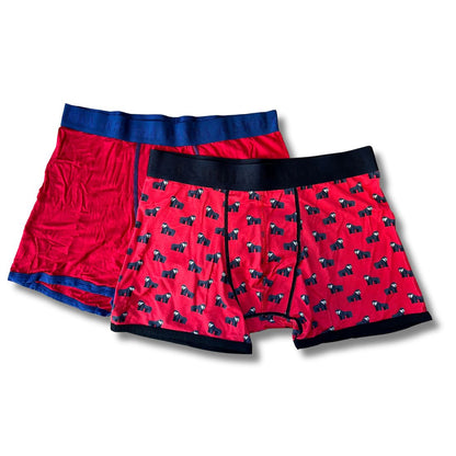 Bamboo Boxers 2 Pack - Red & Gorillas