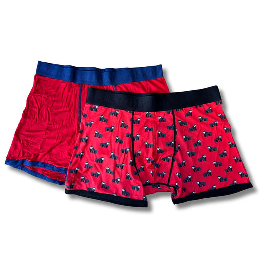 Bamboo Boxers 2 Pack - Red & Gorillas