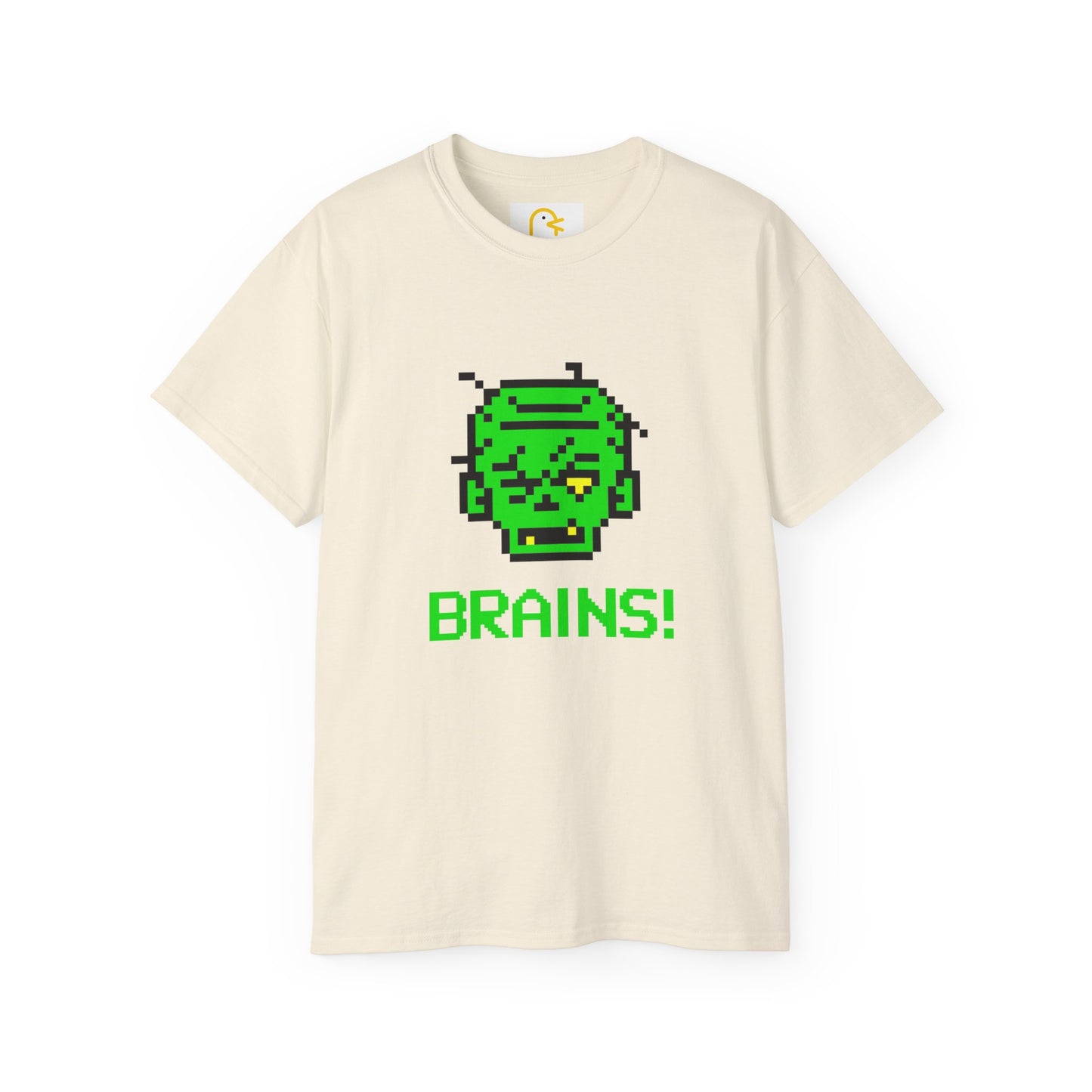 Pixelated Zombie T-shirt: Brains!