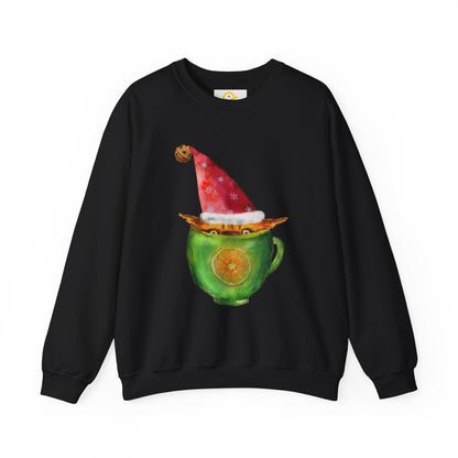 Christmas Sweatshirt: Cat in a Cup