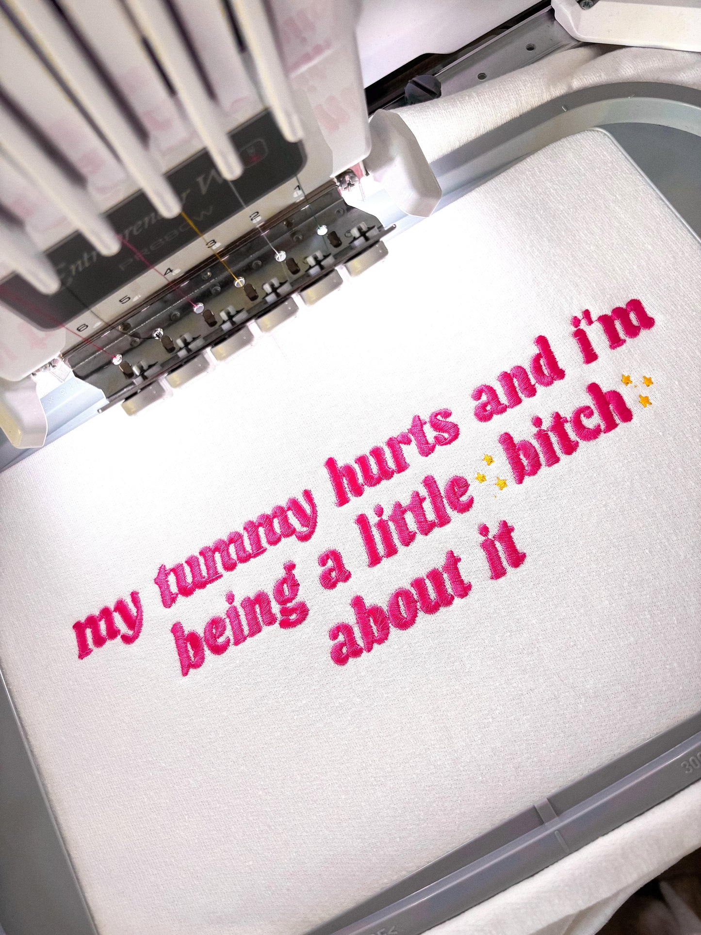 My Tummy Hurts And I'm Being A Little B About It embroidered sweatshirt