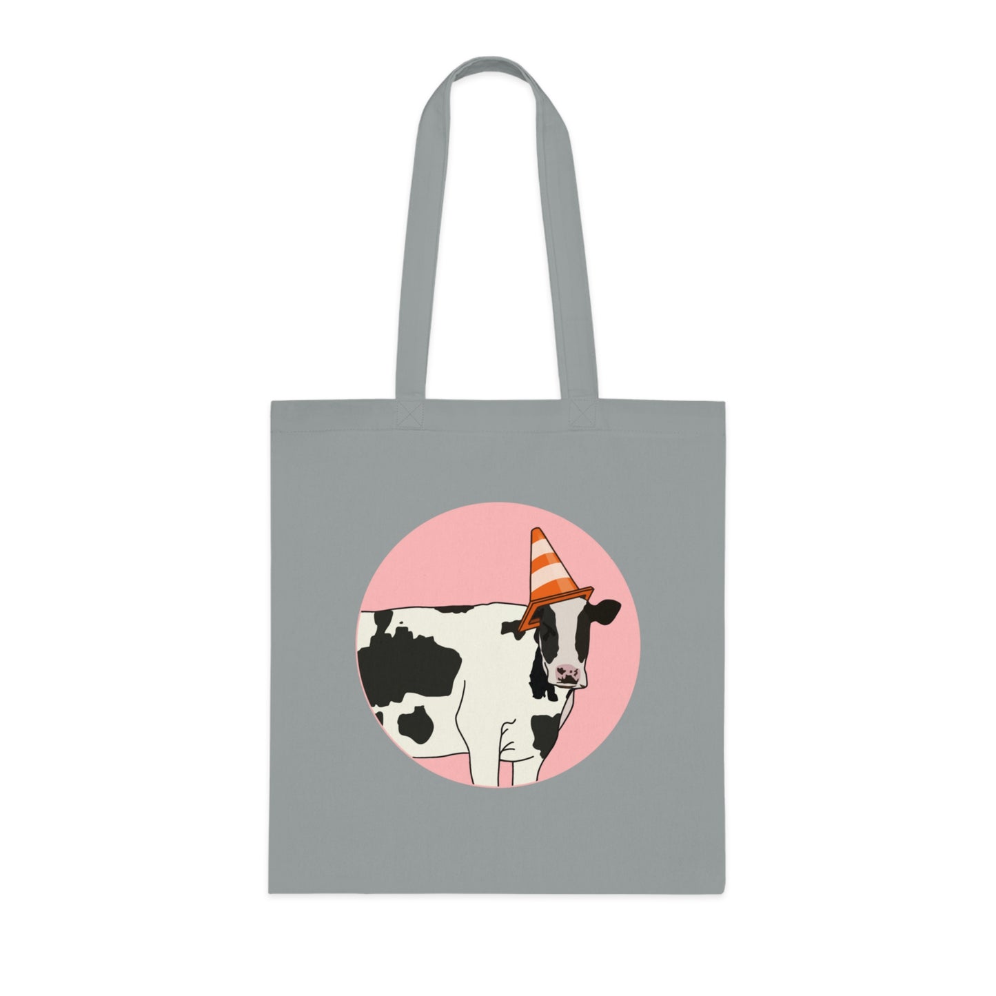 Cow Cotton Tote Bag: Traffic Cone