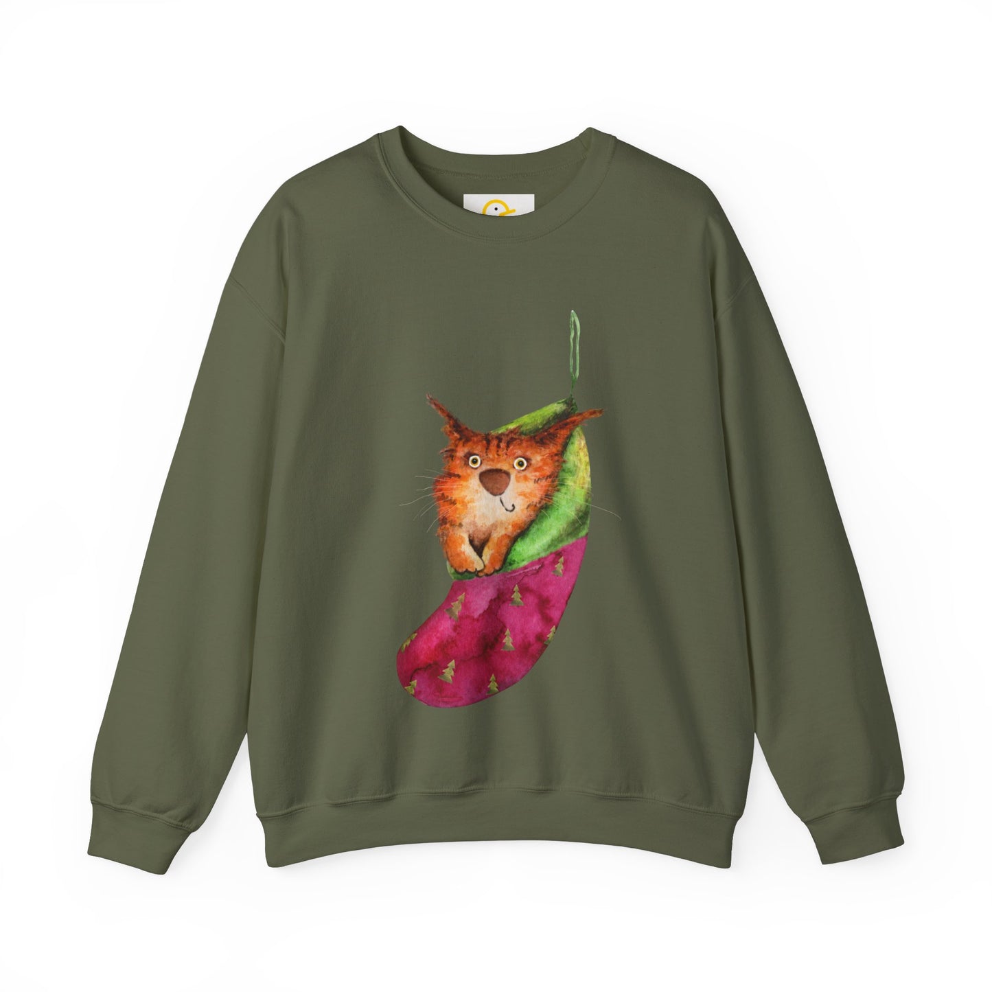 Christmas Sweatshirt: Cat in a Stocking