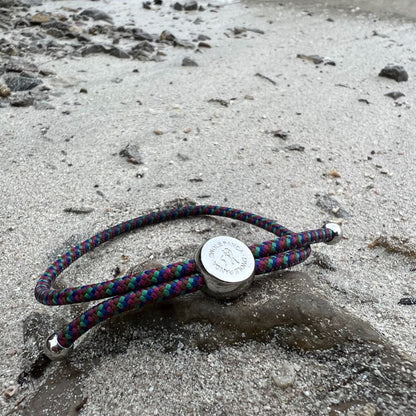Rope Bracelet - Green & Blue Zigzag