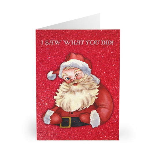 Christmas Cards (5 Pack): Santa Saw What You Did