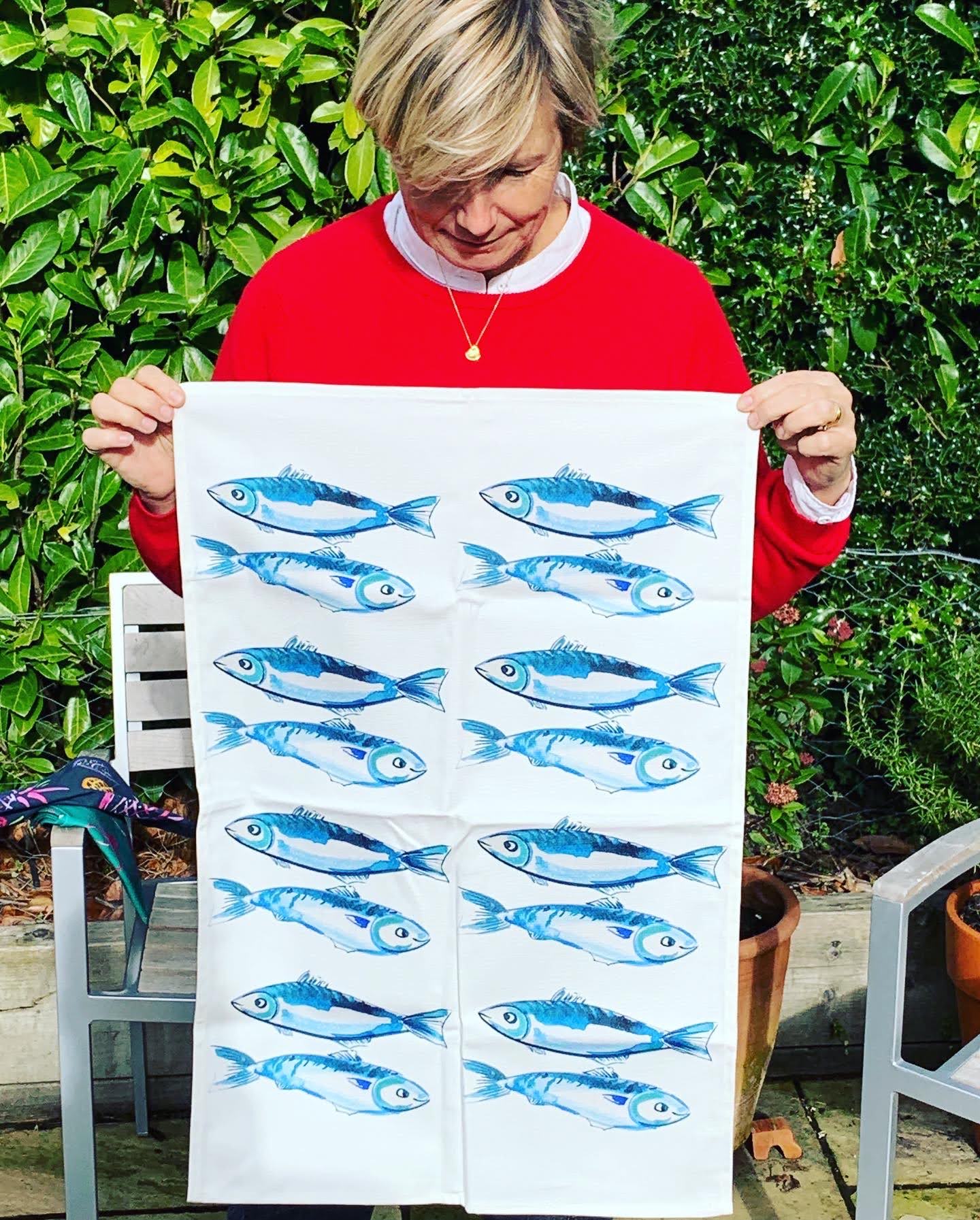 Tea towel - Oh so bright Fresh Fish
