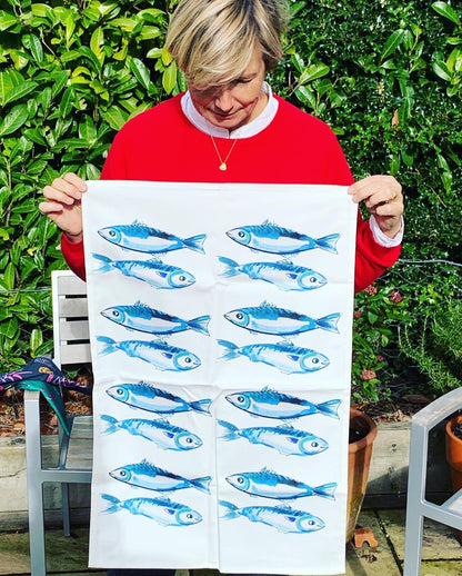 Tea towel - Oh so bright Fresh Fish