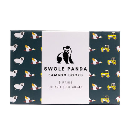 Farm Sock Box - 3 Pairs of Bamboo Socks (His)