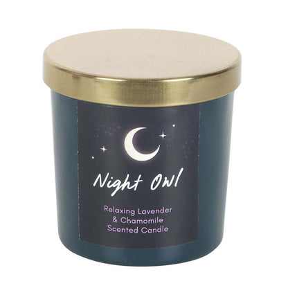 Gothic Gifts Night Owl Relaxing Lavender & Chamomile Candle