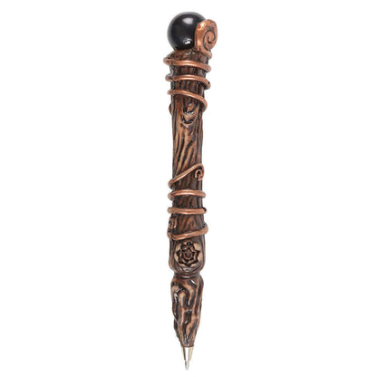 Gothic Gifts Black Obsidian Crystal Wand Pen
