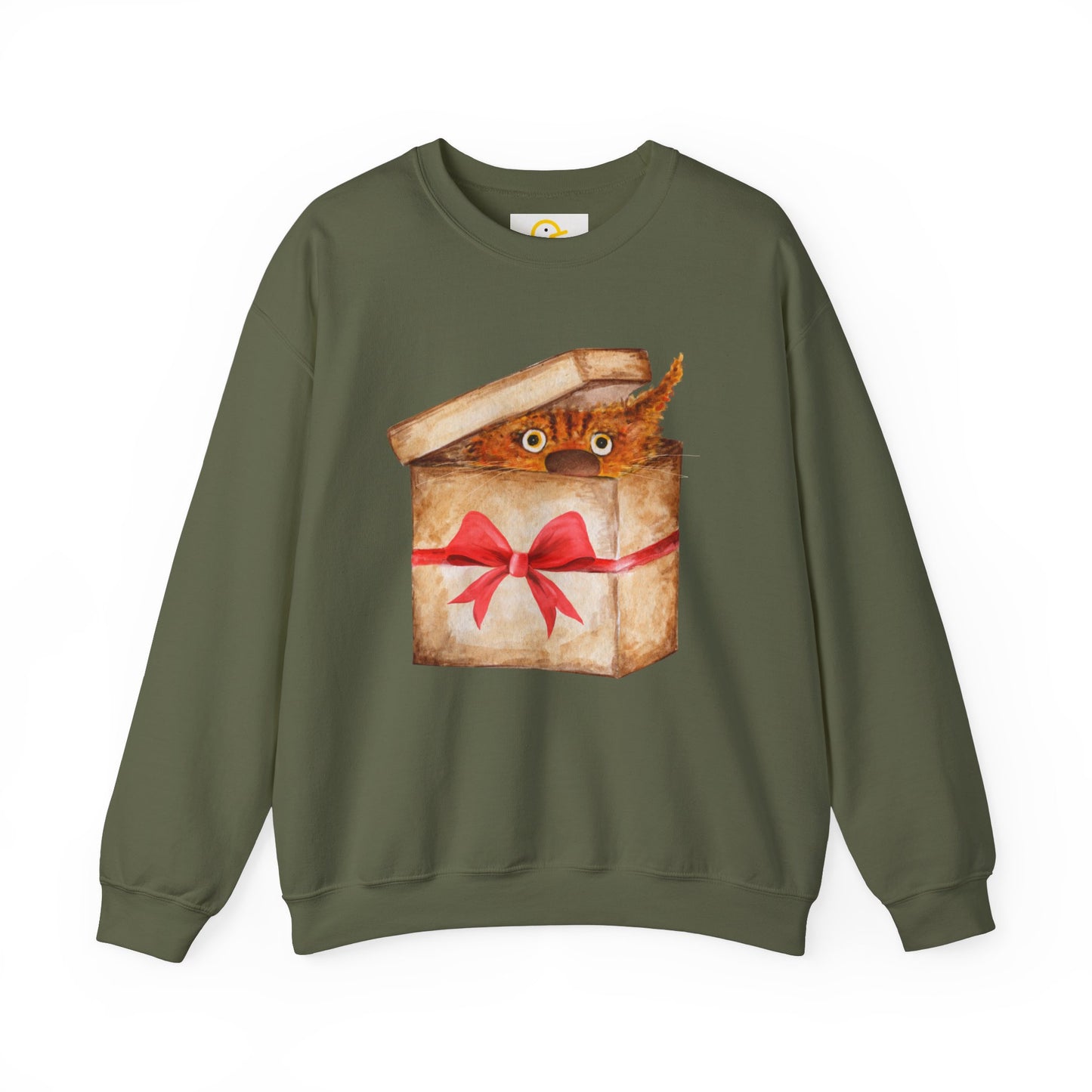 Christmas Sweatshirt: Cat in a Box