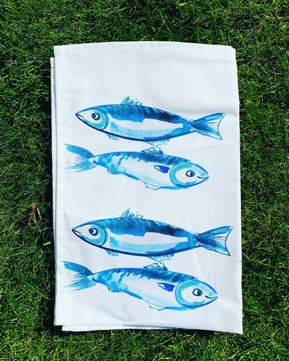 Tea towel - Oh so bright Fresh Fish