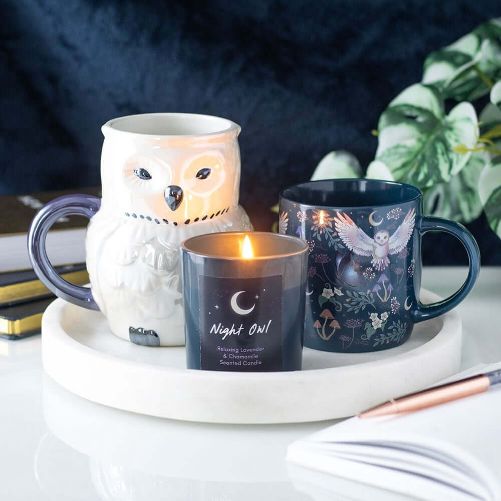 Gothic Gifts Night Owl Relaxing Lavender & Chamomile Candle