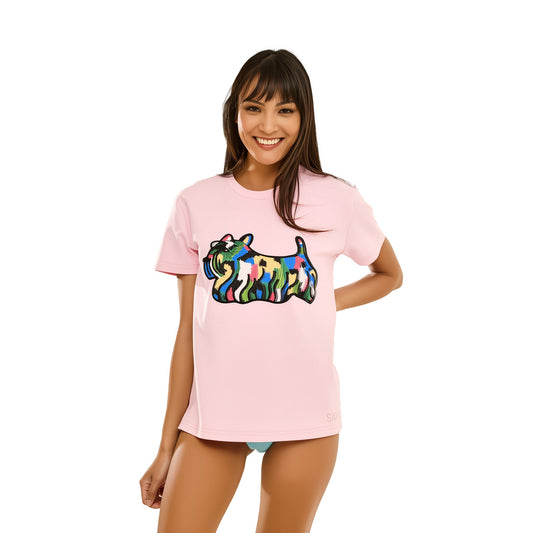 Cotton Doggy Printed & Embroidered T-Shirt