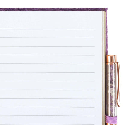 Gothic Gifts Journal with Book of Spells Print and Amethyst Crystal Pen