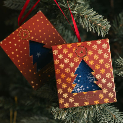 Snowflake Sock Box - 1 Pair of Bamboo Socks (His)