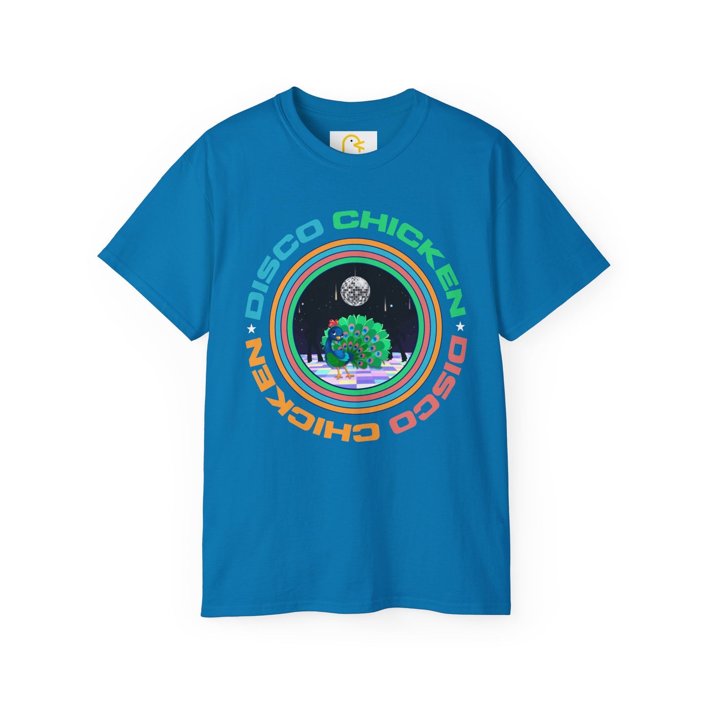 Peacock T-shirt: Disco Chicken