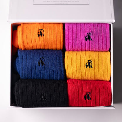 Superior Style Sock Box - 6 Pairs of Bamboo Socks (His)