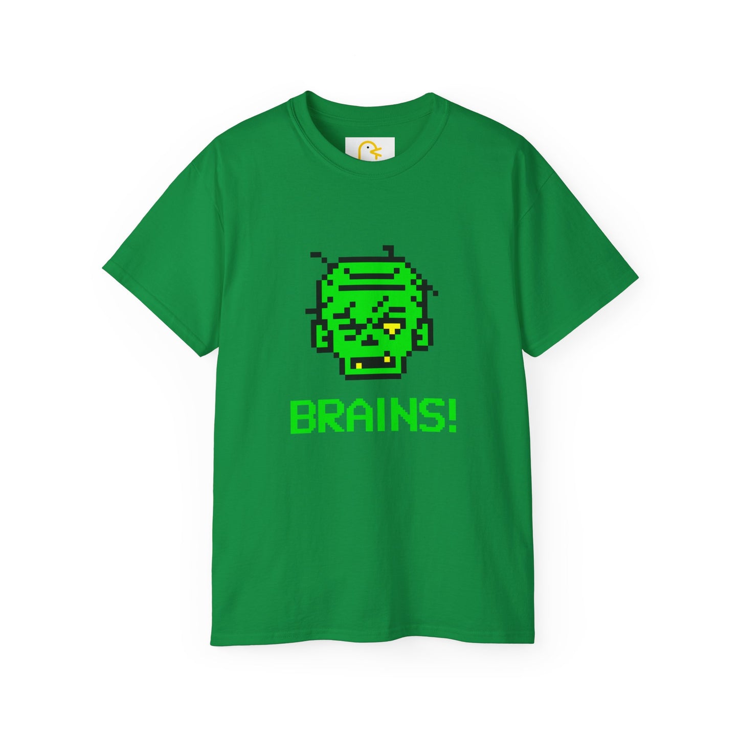 Pixelated Zombie T-shirt: Brains!