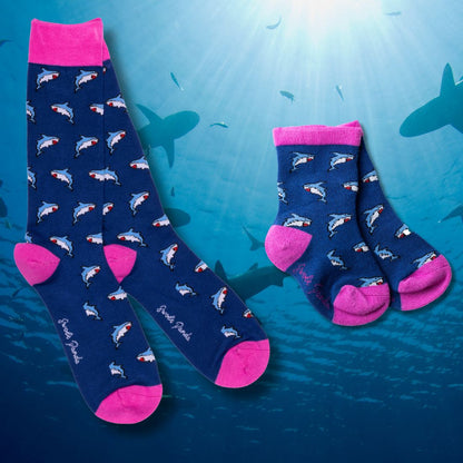 Sharks Matching Bamboo Socks (Adult & Child)
