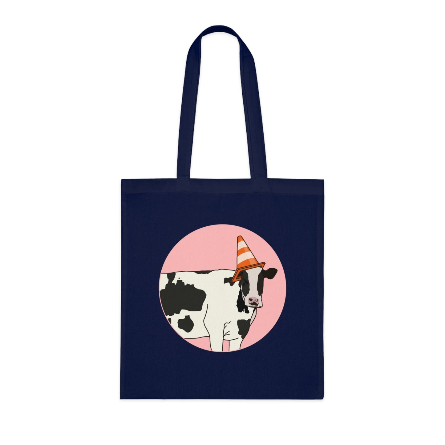 Cow Cotton Tote Bag: Traffic Cone