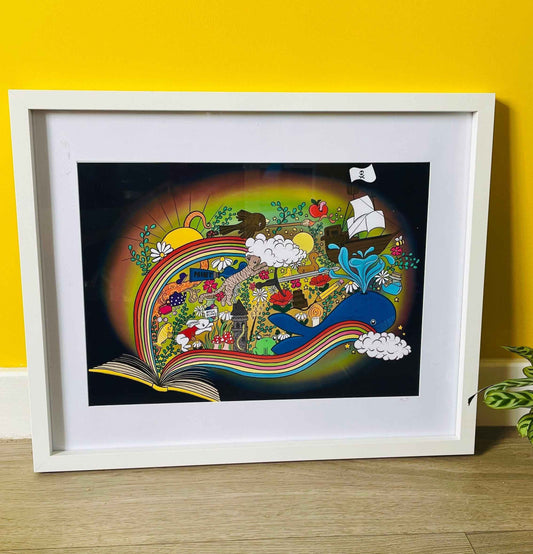 A World In A Book Original Art Print
