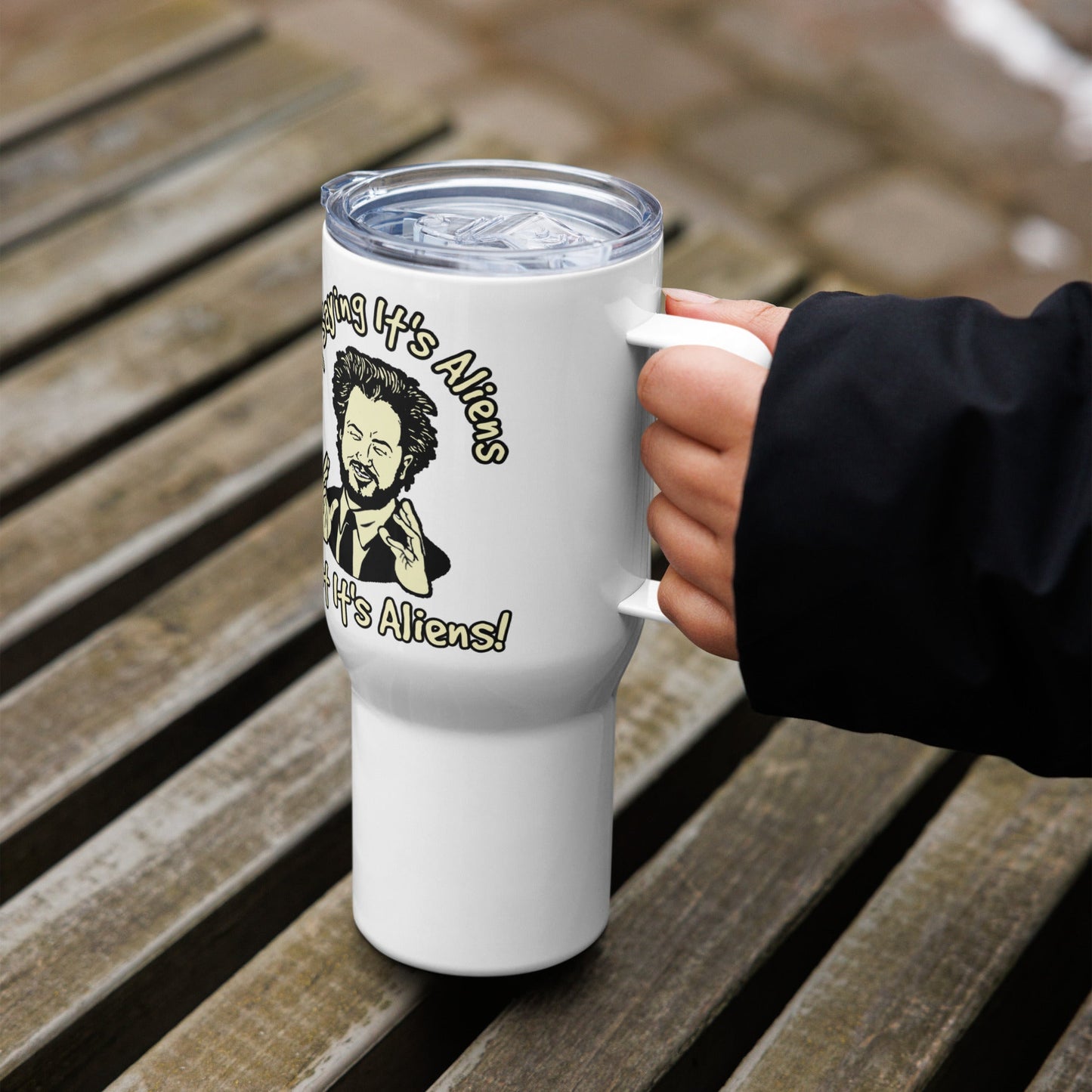 Ancient Aliens Travel mug, Thermal Mug with Handle