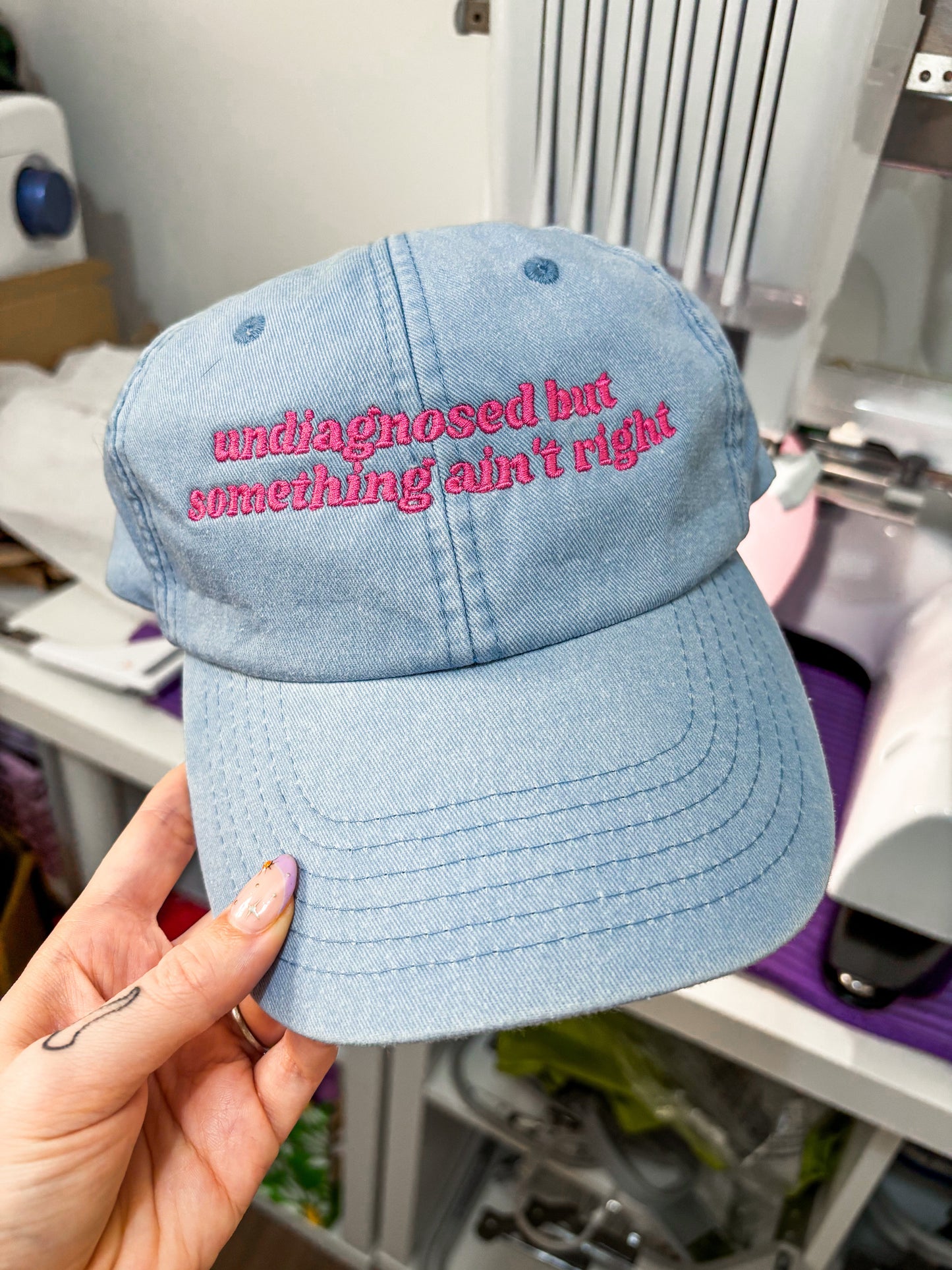 Undiagnosed But Something Ain't Right embroidered baseball cap