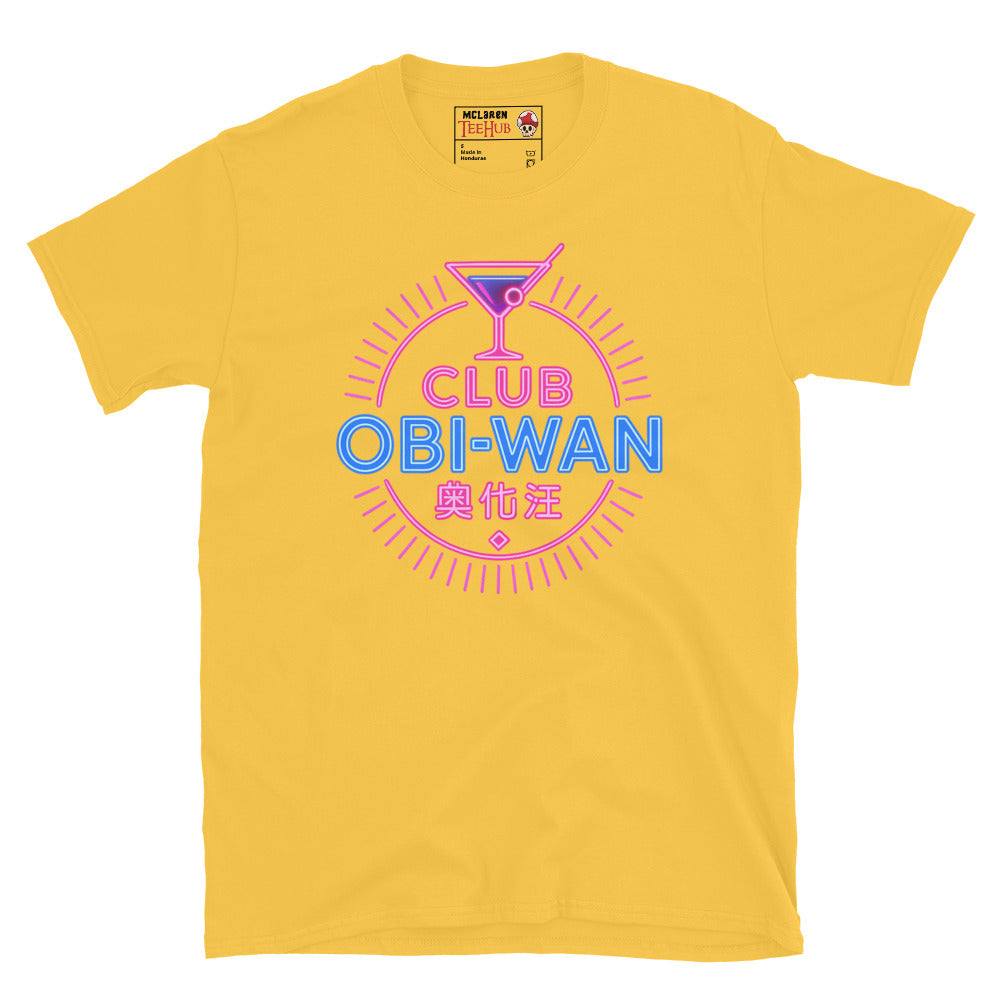 Club Obi-Wan T-Shirt – Retro Indiana Jones Neon Tee – 80s Movie Pop Culture Apparel