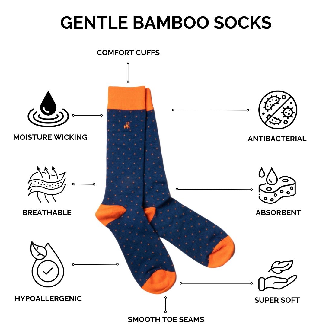 Rugby Ball Bamboo Socks (Comfort Cuff)
