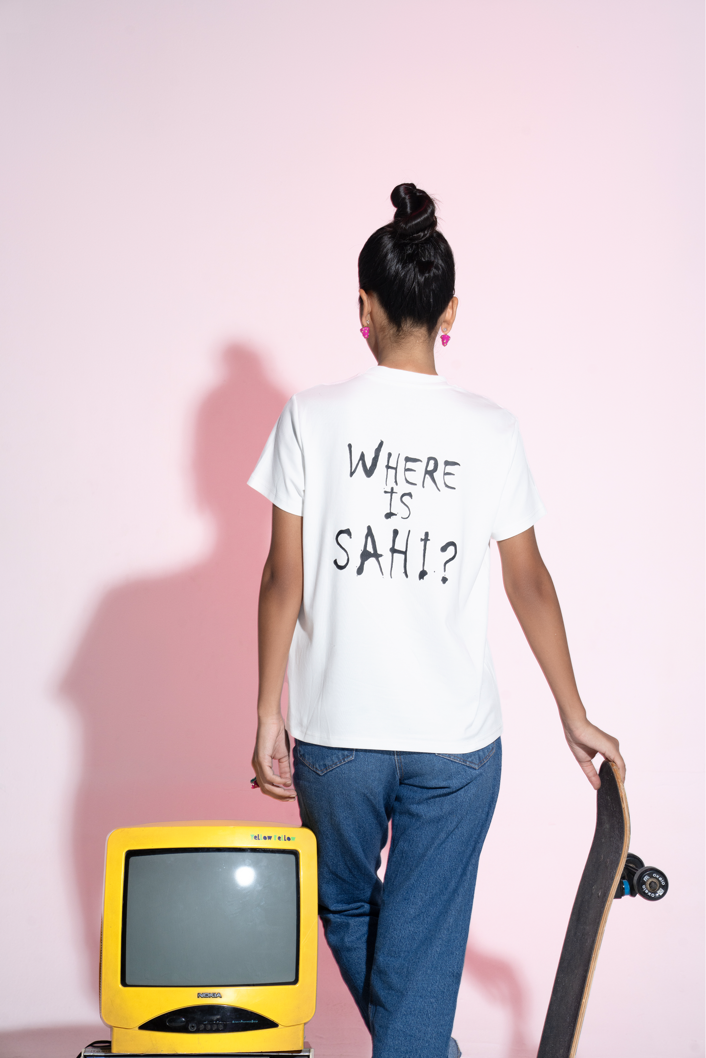 Sahi London Pop Art  Alice Hand-Embroidered Women’s Cotton T-Shirt