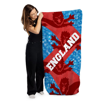 England Patchwork Lions - WC26 - Retro Beach Towel - 150cm x 75cm