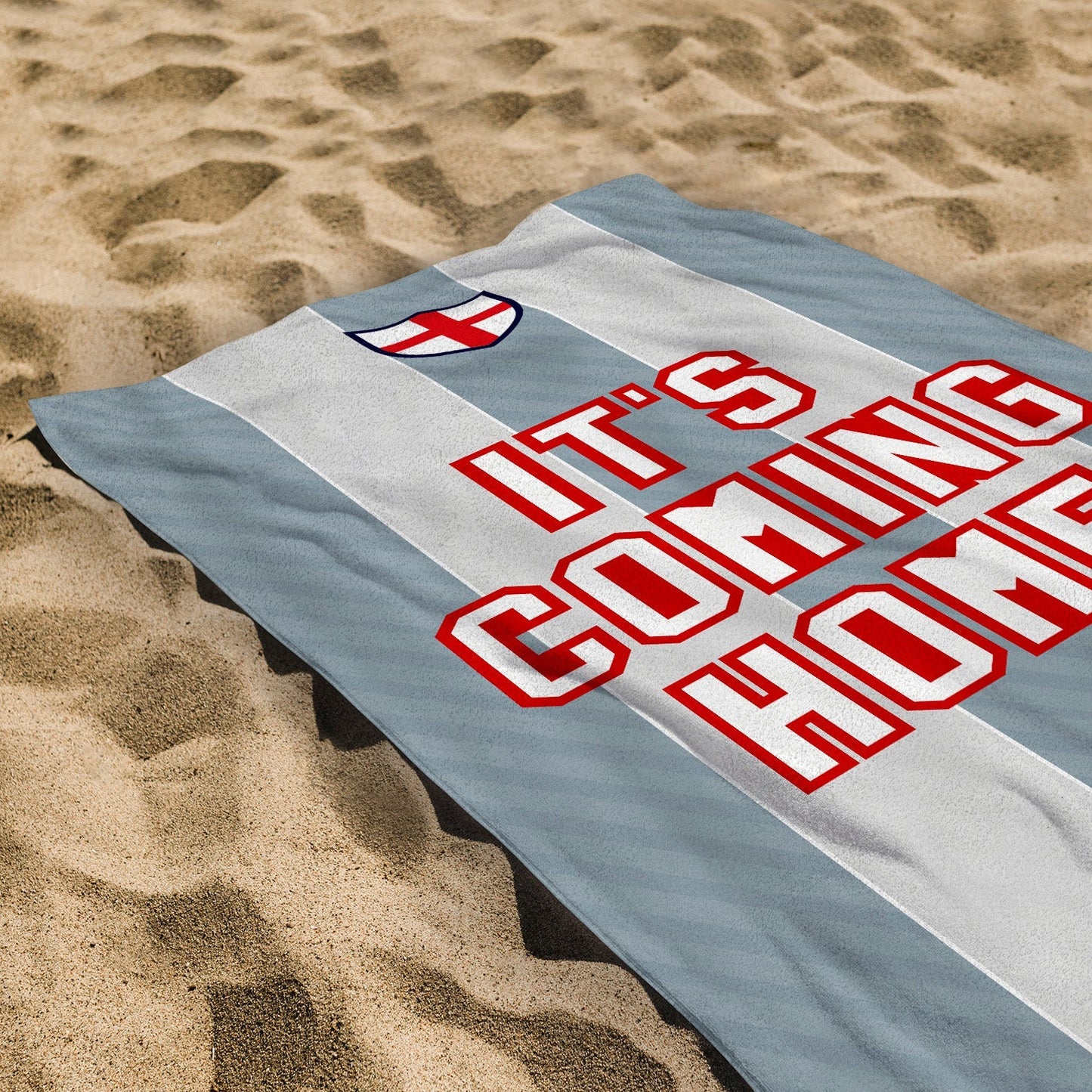 England Grey Stripe - WC26 - Retro Beach Towel - 150cm x 75cm