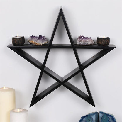 Gothic Gifts Pentagram Wall Art Shelf