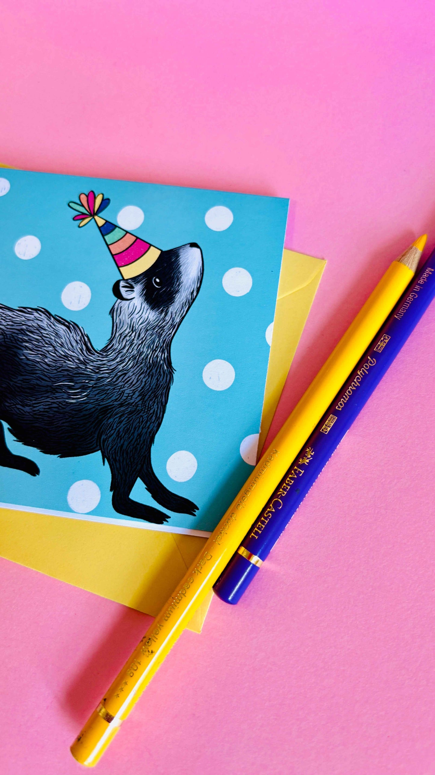 Handmade Ferret Card for Birthday/ Celebration/ Well done