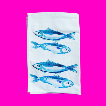 Tea towel - Oh so bright Fresh Fish