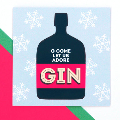 O Come Let Us Adore Gin Christmas Card