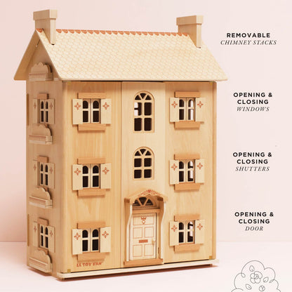 The Grand Natural Wood Dolls House