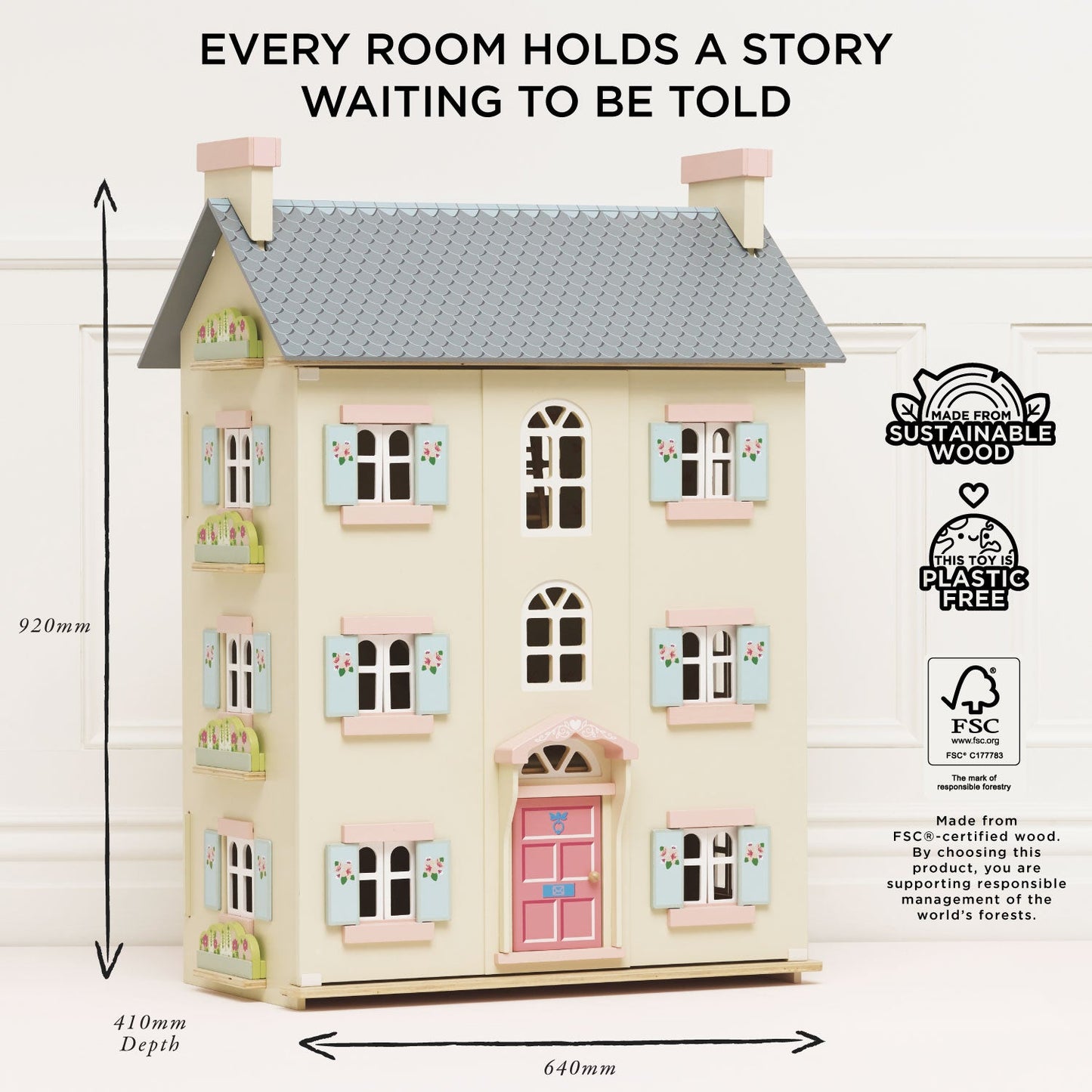 Cherry Tree Hall Wooden Dolls House