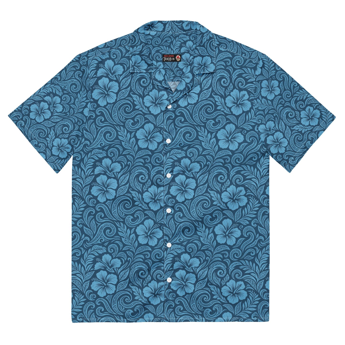 Hawaiian Shirt 'Blue Floral' Unisex button shirt