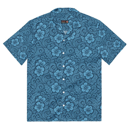 Hawaiian Shirt 'Blue Floral' Unisex button shirt