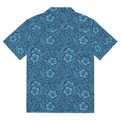 Hawaiian Shirt 'Blue Floral' Unisex button shirt