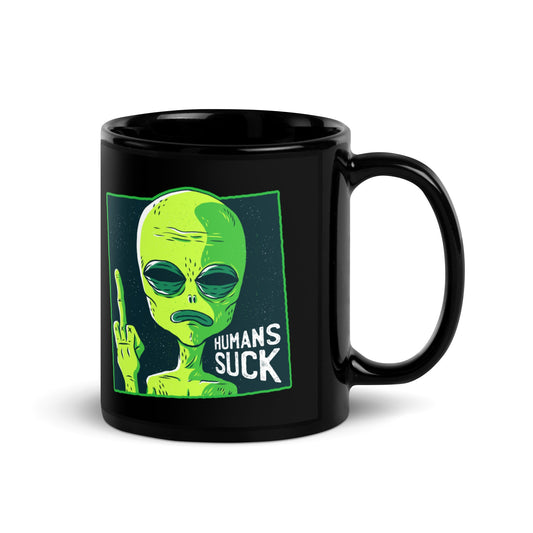 Humans Suck Black Coffee Mug