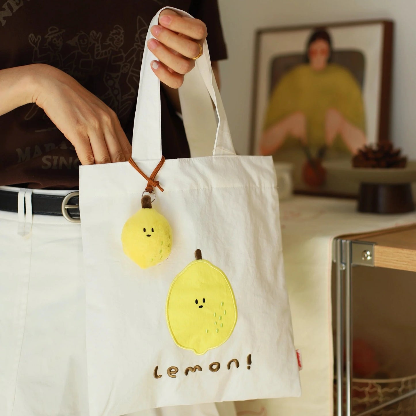 Daily White | Lemon Canvas Bag