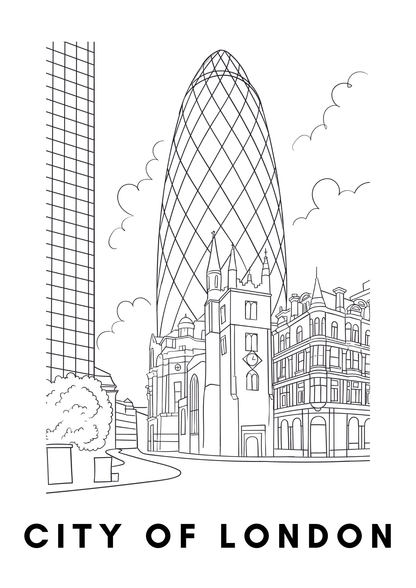 City of London Wall Art (A4)