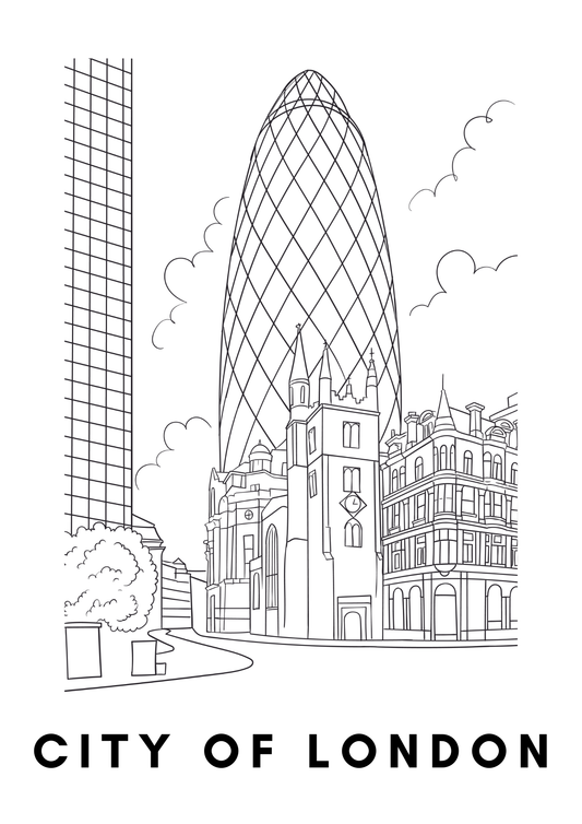 City of London Wall Art (A4)