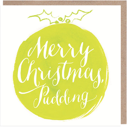 Merry Christmas Pudding Christmas Card