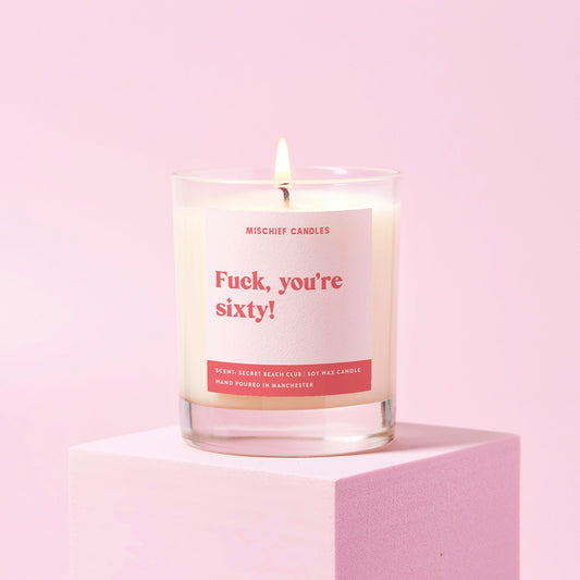 Funny 60th Birthday Gift Funny Candle Fuck You're Sixty