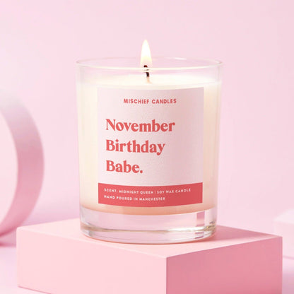 November Birthday Gift Funny Gift Candle November Birthday Babe