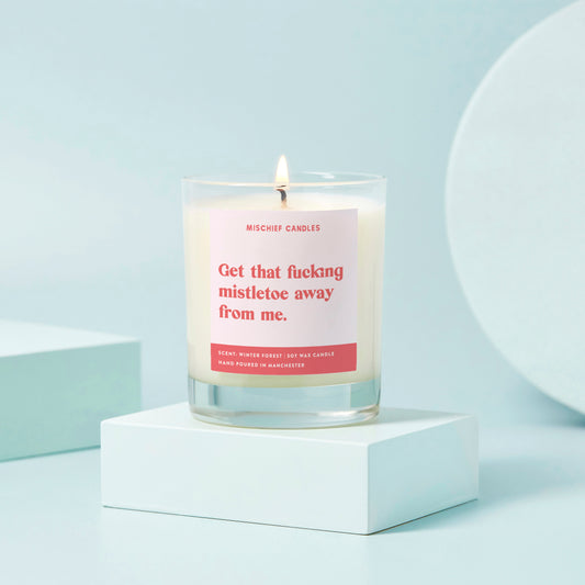Funny Christmas Gift For Her Stocking Filler Candle Mistletoe